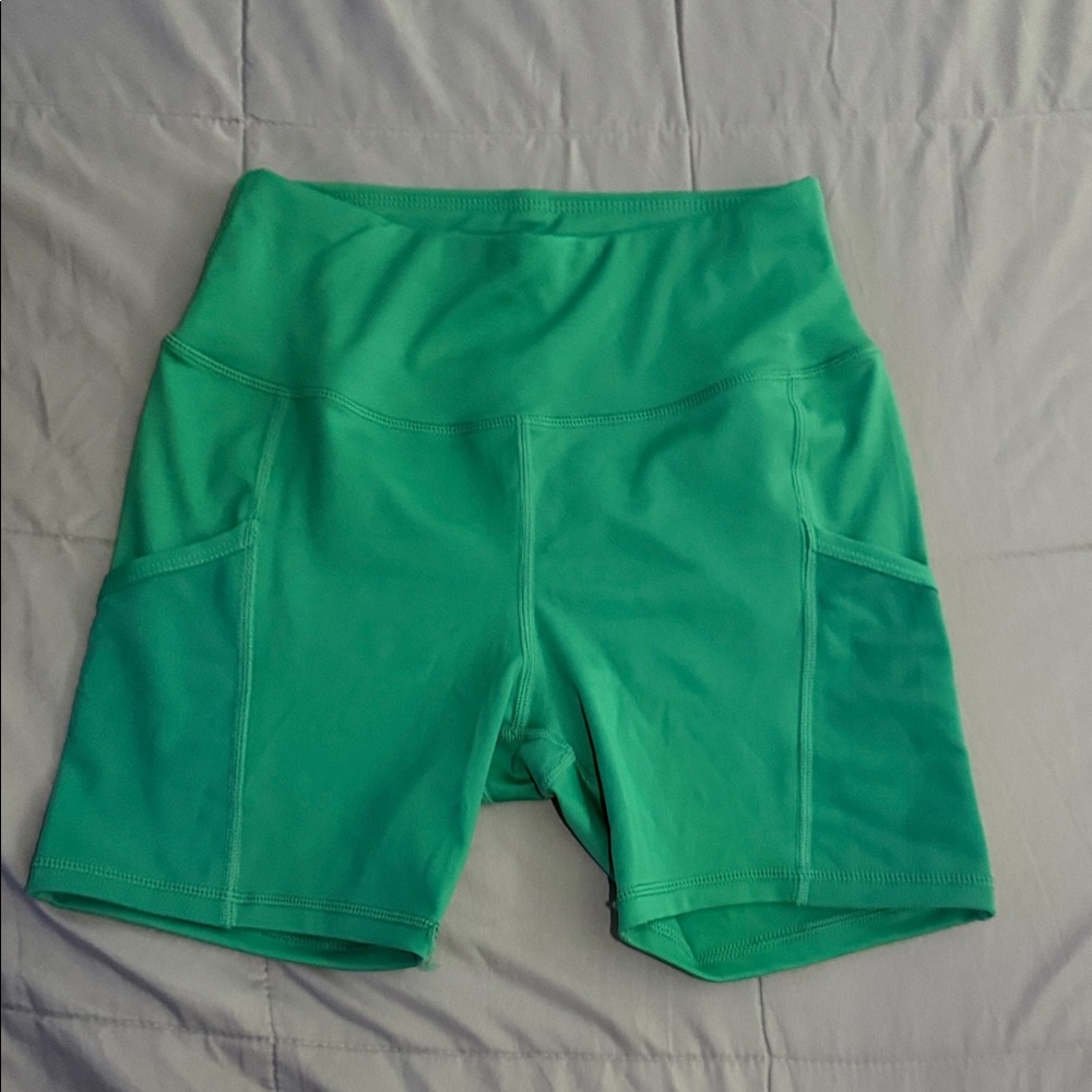 Aeropostale Bright Green High-Waist Bike Shorts